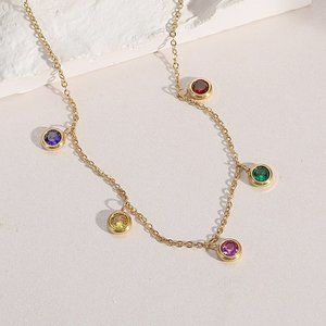 Fashion Color Zirconium 18k Gold, Chain Retro Titanium Steel